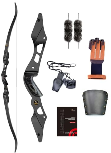 Sanlida Hermit 10 ILF Hunting Recurve Bow Kit for Adults 60 30-45 Lbs Archery Recurve Bow, CNC ILF Riser, Carbon & Graphite Foam Core ILF Limbs, RH Only, Limited Life-time Warranty (60,45 Lbs)