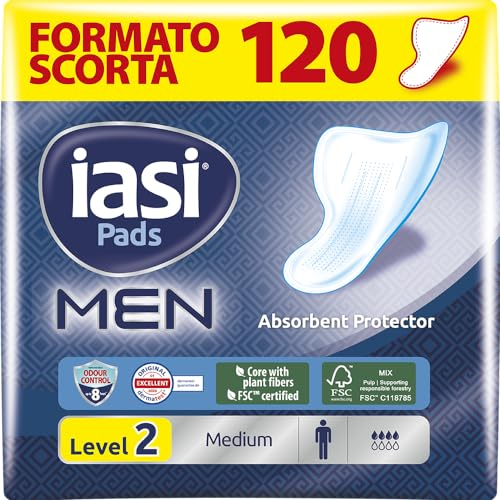 IASI Men Medium Level 2, Einlagen für leichten männlichen Harnverlust, 120 Stück