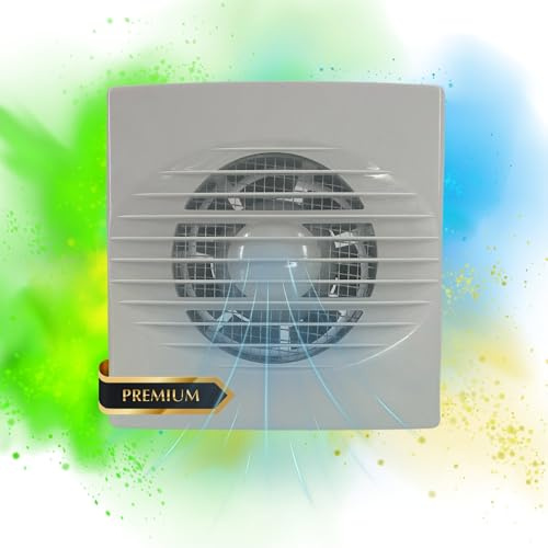 TronicXL Badfläkt 100 mm diameter tyst 15 W frånluft, badrumsfläkt med insektsnät fläkt, badrum, wc garage, källare, frånluftsfläkt, inbyggd fläkt för fast montering, badrumsfläkt, toalett