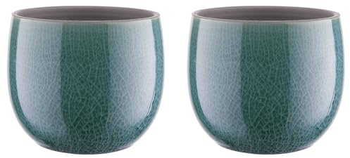 BUTLERS (2 Stück Blumentopf Ø 14cm Steingut -TERRANO- Pflanzentopf für innen und außen | Übertopf zur Dekoration von Balkon, Küche, Fensterbank, Pflanzregal, Wohnzimmer