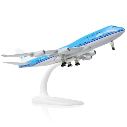 QIYUMOKE 1/300 Nederländerna 747 flygplansmodell för Boeing 747 gjutna metallflygplansmodellkit med stativ (6 tum) lämplig för flygentusiaster gåvor och prydnader