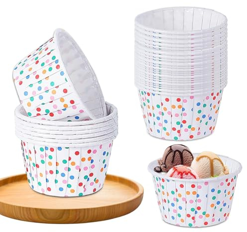 White Cupcake Cases, 100 Pcs Muffin Cases Mini Baking Cups Greaseproof Cupcake Liners Paper Ice Cream Cups for Birthday Party Wedding
