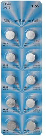 Juego de 10 pilas de botón LR44 de 1,5 V AG13 A76 357 357A LR1154 SR1154 SR44 para calculadoras