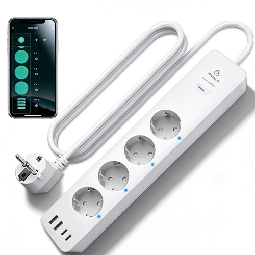 ANTELA Multipresa Smart con Monitoraggio del Consumo Ciabatta Smart Alexa