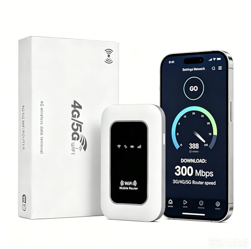 Router WiFi 5G Portátil,WiFi portatil,Router portátil WiFi de Alta Velocidad Hotspot Mini Router móvil,Router 5G/4G+ sim Portatil-Batería de 2100 mAh-Ideal para Viajes y Teletrabajo