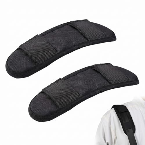 PYRUVAE 2 Piezas Almohadilla para Correa de Hombro, Hombreras Acolchadas para Mochila y Bolso de Ordenador, Protector de Hombro Antideslizante con para Aliviar la Presión, 23x7.5cm (Negro)