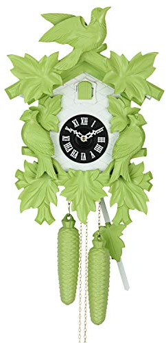 Cuco Clock Kuckucksuhr Schwarzwalduhr 'DREI Waldvögel' 20 x 30 x 38cm Wanduhr aus Holz, 8 - Tage Werk, manuelle Nachtabschaltung