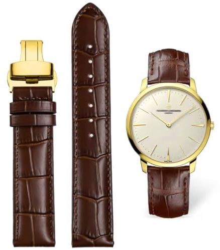 FOUUA Uhrenarmbänder Echtes Leder Uhrenarmbänder Alligator Geprägte Ersatz Faltschließe Armbänder 12 13 14 15 16 17 18 19 20 21 22 24mm