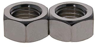 MroMax Sechskantmuttern, M20 x 2 mm, metrisches Grobgewinde, Sechskantmutter, Edelstahl, 304 Silberton