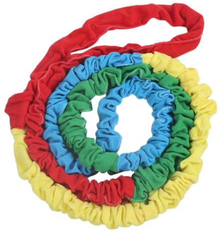 Vbestlife Stretchy Band, Colorful Elastic Cooperative Stretchy Band for Group Activities Special Needs 12 Feet