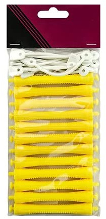 GLAMSA 12 perming rods – Curling hairdressing – DIY tool for hair styling – Hair curling with zero heat damage – Ideal for home or salon use – (Yellow 8MM)