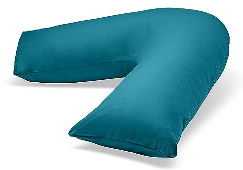 CnA Stores Orthopaedic V-Shaped Pillow Case Cover For Maternity Nursing Pregnancy support Pillows, Cotton Blended (V PILLOWCASE, TEAL)