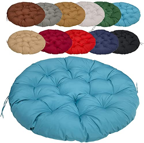 Tatami Coussin de Sol 120cm/47.24in, Coussin Transat Balancelle Jardin, Épaissir Antidérapant Facile à Nettoyer, pour Terrasse Tatami Siège Intérieur Extérieur - Paon Bleu