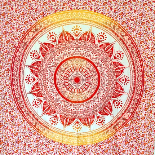 MOMOMUS Großes Strandtuch XL Sandfrei - Mit Mandala-Motiv - Ideal als Pareo, Strandtuch Groß Sandabweisend oder Strandlaken XL - Gelb, 135x210 cm