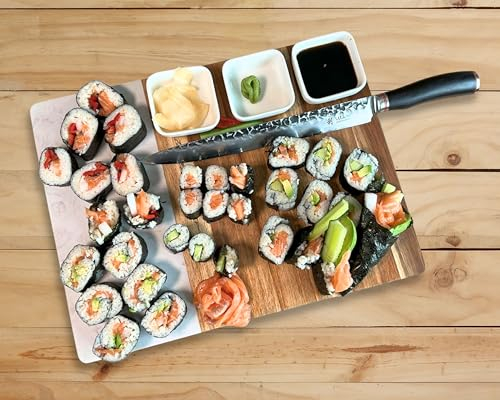 OLEIO Servierbrett, Käseplatte und Aufschnittplatte aus Akazienholz mit Marmorplatte, Keramikschalen und umfangreichem Käsebesteckset I 17-teiliges Charcuterie Set für den gehobenen Anspruch