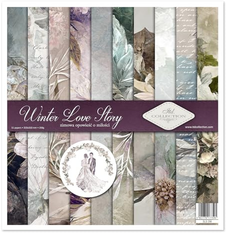 ITD Collection - Scrapbooking-Paket 12x12 inches, Scrapbooking Papier, Dekorpapier, Decoupage, Kartenherstellung, Papiergröße - 310 x 320 mm (Winter Love Story, SLS056), Mittel