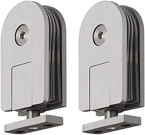 Modern Stainless Steel Shower Glass Door Hinge, 360° Pivot, Silver Brushed