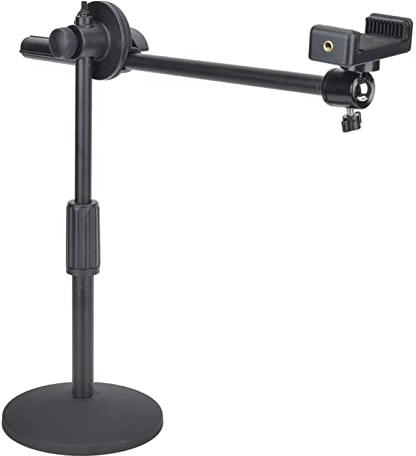Tisch Handy Halterung, 360 Grad Drehbar Bodenständer, Verstellbar Handy Ständer Handyhalterung Schreibtisch Handy Halter, für 5.3-10cm Smartphone Video Live