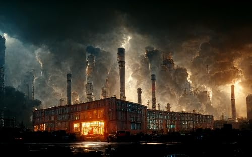 Jigsaw Puzzles For Adults 1000 Pieces 1960S Factory With Billowing Smoke Artwork 75 * 50Cm