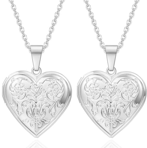 Kawailay 2 pièces Collier avec médaillon pour photos Collier en acier inoxydable avec pendentif Colliers à chaîne avec image pour femmes
