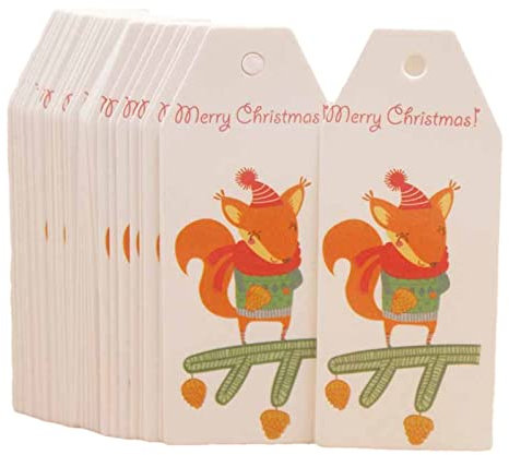 100 x Frohe Hängeetiketten, niedlicher Druck, weiße Papieranhänger, Geschenkanhänger für Hochzeit, Geschenkverpackung, Dekoration, 100 Stück/Set, weißes Papier, Geschenkanhänger, Frohe Hängeetiketten,