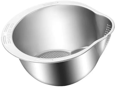 LNNXSZ Panier d'égouttage d'évier Stainless Steel Rice Washing Basin Vegetable Washing Basin Kitchen Drain Basket Fruit Washing Utensils