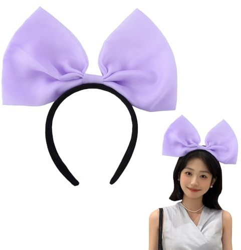Fascia per capelli viola con grande fiocco da donna, accessori per capelli per compleanno e Natale, fascia per capelli da donna, cerchietti per capelli con fiocco viola, fasce per capelli per adulti e