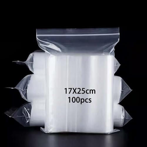 newlng 100pezzo Buste Trasparenti con Chiusura Bustine Trasparenti Richiudibili Sacchetti Alimenti con 17cm X 25cm Adatto per Libri vestiti Cappelli Sciarpe Scarpe (Disponibili in Varie Misure)