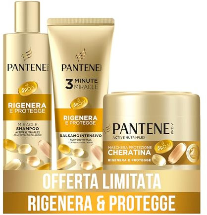 Pantene Set Regalo Rigenera&Protegge: Miracle Shampoo 250ml, Balsamo Intensivo 200ml, Maschera 300ml