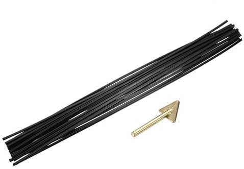 sourcing map 20 aste per saldatura in plastica nera, 5 mm x 500 mm, a doppio filo, nastro per saldatura con strumenti di levigatura per riparare serbatoi d'acqua, carrelli elevatori, pallet, bidoni