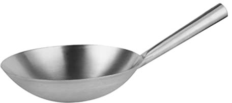 Accesorios para utensilios de cocina Wok de acero inoxidable Olla para recalentar wok Sartén de acero inoxidable Wok tradicional Sartén Wok Sartén Wok para estufas Olla para salsa plateada Patas de pu