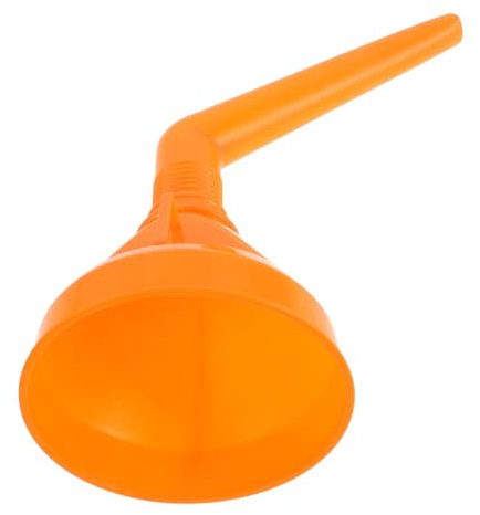 Embudo con Colador de Boca Ancha Naranja para Coche, Plástico