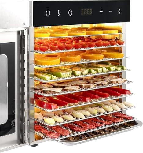 Essiccatore per Alimenti, essiccatore per Alimenti essiccato per Frutta, Verdura, Carne, Manzo, essiccatore Elettrico per Alimenti da 800 W con Controllo della Temperatura da 30 a 90 °C