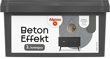 Alpina Effektfarbe Beton Effekt Dunkelgrau 1 Liter