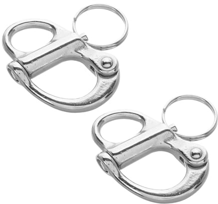 HOODANCOS 2pcs Stainless Steel Shackle Self-locking Quick Release Rigging Snap Hook for Sailboats Corrosion Resistant Swivel Shackle for Secure Boat Connections