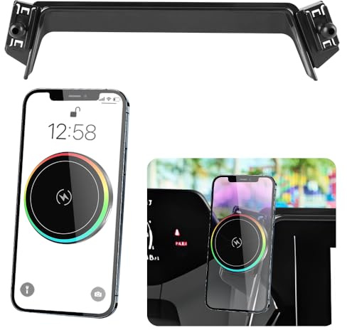 Car Magnetic Phone Mount for 2023 2024 2025 2026 Toyota Prius SE LE XLE Nightshade XSE [8-inch Touch Screen ]Auto Interior Accessories Best Cellphone Holder Fast 15W Wireless Charger Cell Phones Stand