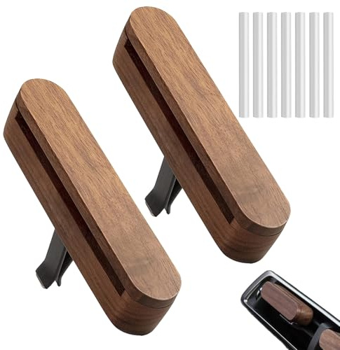 2 Stück Auto Diffuser,Auto Duft,Holz Auto Diffusor Für Ätherische Öle | lufterfrischer auto,auto lufterfrischer mit 8 PCS Nachfüllauflagen,auto duft innenraum,für mehr Fahrspaß und Fahrfreude