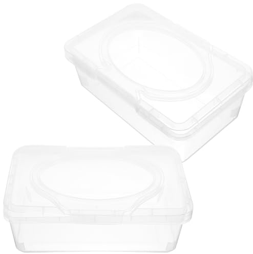Estuche Dispensador de Toallitas Húmedas Pp 2 Piezas con Tapa | Formato Portátil, Volumen Amplio, Uso en Cajones y Cochecito, Textura Fiable