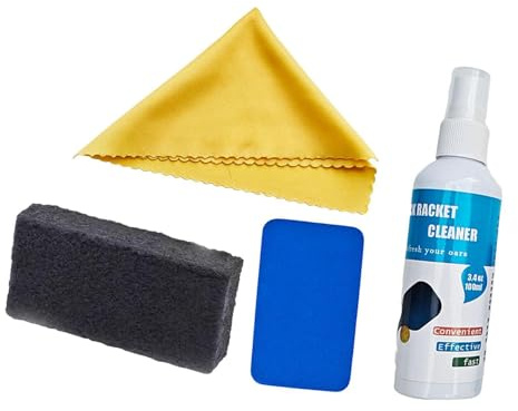 RCGOFOLLOW Rengöringslösning för pickleballracket gör det enkelt att underhålla paddelns skick för upptagna idrottare Rengöringsspray för pickleballracket i kolfiber, Rektangulärt suddgummi, 100 ml