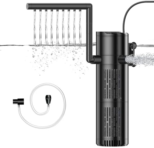 Filtro Acquario Interno, 12W Flusso Regolabile Filtro per Acquario 800 L/H, Pompa Acquario per Acquari da 30 a 200L