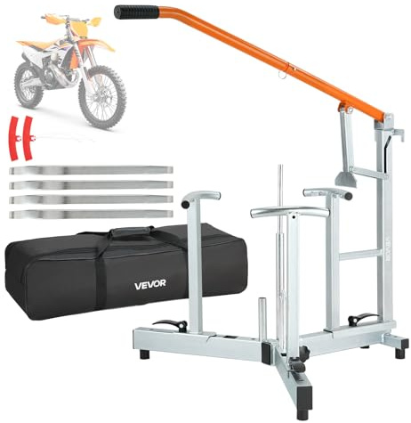 VEVOR Démonte Pneu pour Motos Tout-terrain et Trails, Décolle Pneu Manuel Compatible avec Roues 406-533 mm et Axes 15/17/20/25 mm, pour Changement de Pneumatique de Motocross, avec Housse de Rangement