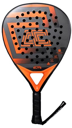COURTZZ Elite Padel-Schläger, 3K Carbon, Hybride Form, Eva Advanced, Schwarz/Orange, Fortgeschrittene
