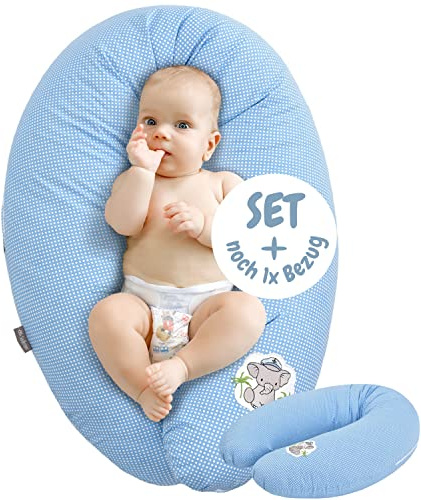 sei Design Stillkissen Set 170x30 EPS-Mikroperlen Füllung + 1X extra Baumwollbezug, Schwangerschaftskissen Seitenschläferkissen Komfortkissen Erwachsene