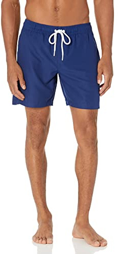 Amazon Essentials Men's Snabbtorkande badtröja 18 cm (7 tum), Marinblå, XXL