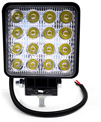 BeiLan Faro da Lavoro, 48W 12V/24V Luci Off Road IP68 impermeabile 6000K Spot Luce di Profondità' a Led Luci di Lavoro Fuoristrada Quadrate a Led per Off Road Moto 4WD SUV ATV UTV Camion