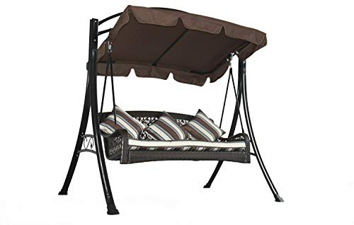 GRASEKAMP Hollywoodschaukel Portofino Polyrattan | Relax Liege, Schaukel, Gartenliege, Qualität seit 1972
