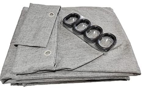 JIUJ Duschvorhang mit Leinenstruktur, schimmel- und fäulnisbeständig, extra Dicke, strapazierfähige Badezimmervorhänge, hochwertiger Baumwollstoff, antistatischer, wasserdichter Duschvorhang (grau)