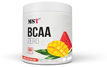 MST BCAA Zero Pulver 2:1:1 | Mango-Watermelon Geschmack | 55 Portionen | Ohne Zucker, Kohlenhydrate und Farbstoffe | Mit Hochdosierten Aminosäuren L-Leucin, L-Isoleucin, L-Valin von MST Nutrition