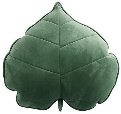 Nicole Knupfer Blatt Plüsch Kissen Pflanze Dekokissen weichem Spielwaren 3D Plüschtier Geburstagsgeschenke Zierkissen (Grün,13CM)