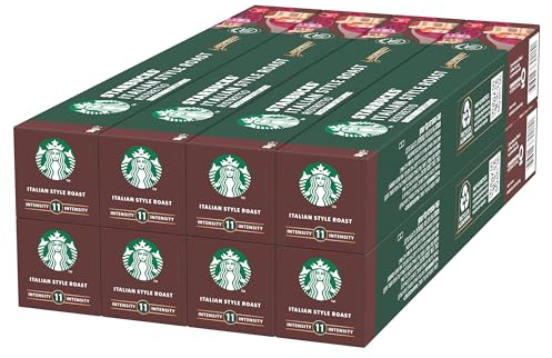 STARBUCKS Italian Style Roast By Nespresso, Dark Roast, Coffee Capsules 8 X 10 (80 Capsules)
